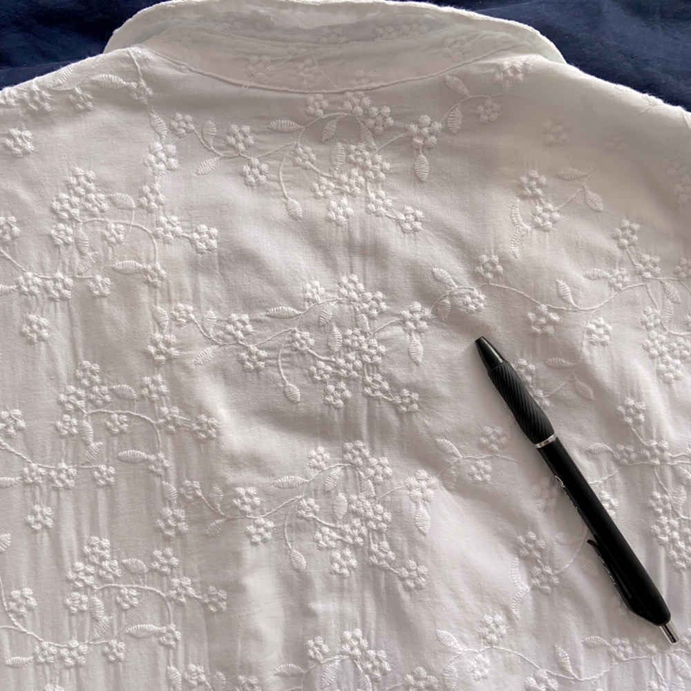 Sezane Adele Dress 6 White Embroidered - Picture 4 of 5